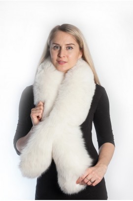 Natural White fox fur scarf